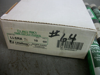 LITTELFUSE BOX OF 9 POWR-GARD FUSES LLSRK7 7AMP 600VOLT NIB