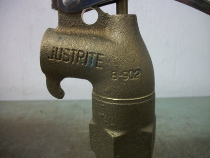 JUSTRITE BRASS SAFETY DRUM PETROLEUM GAS FAUCET SPIGOT 8-902 NOB