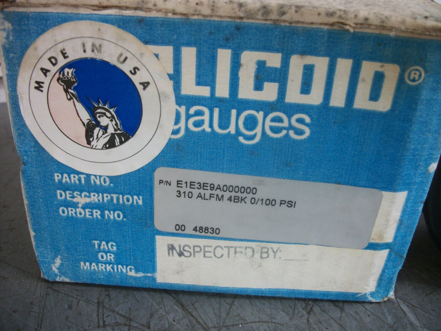 HELICOID PRESSURE GAUGE E1E3E9A000000 0-100PSI NIB