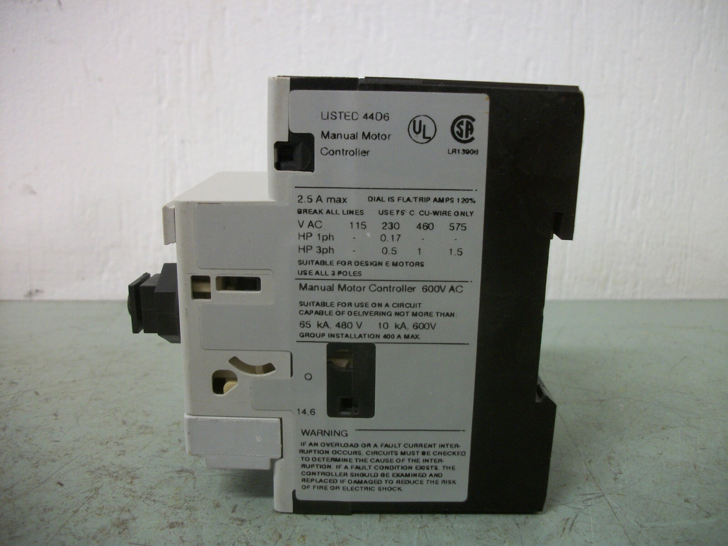 ALLEN-BRADLEY MOTOR CIRCUIT BREAKER 140M-D8E-B25 1.6-2.5AMP