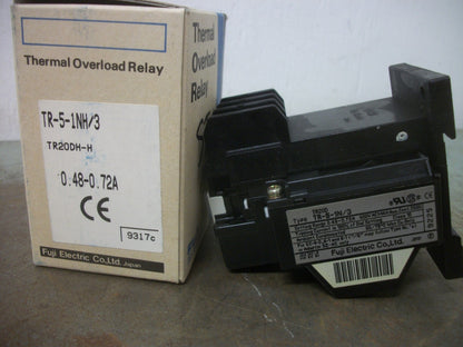 FUJI THERMAL OVERLOAD RELAY TR-5-1N/3 0.48-0.72AMP NIB