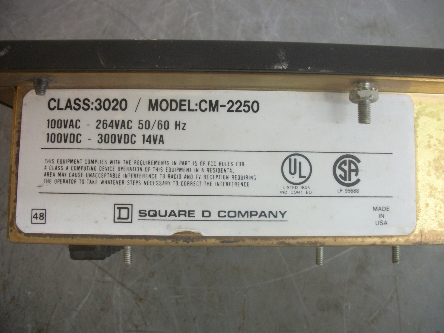 SQUARE D POWERLOGIC CIRCUIT MONITOR 3020CM2250