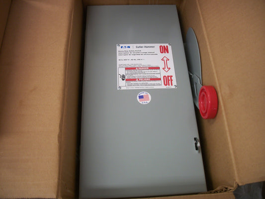 CUTLER-HAMMER DISCONNECT TYPE 1 DH361FGK 30AMP 600VOLT 3POLE FUSIBLE NIB
