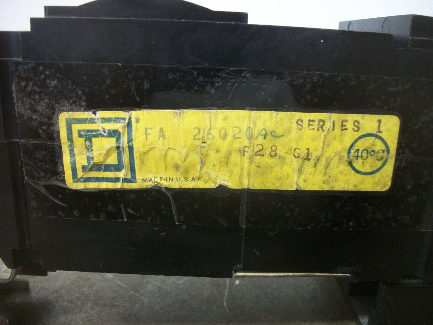 SQUARE D I-LINE FA CIRCUIT BREAKER FA26020AC 20AMP 600VOLT 3POLE BLACK