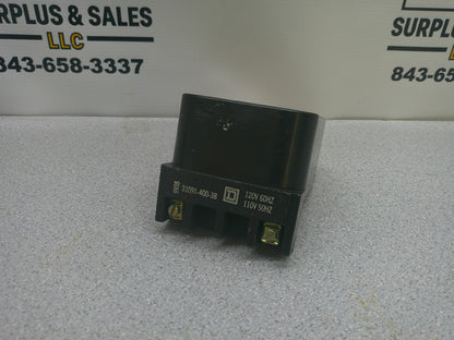 SQUARE D MAGNET COIL FOR SIZE 4 31091-400-38 120VCOIL