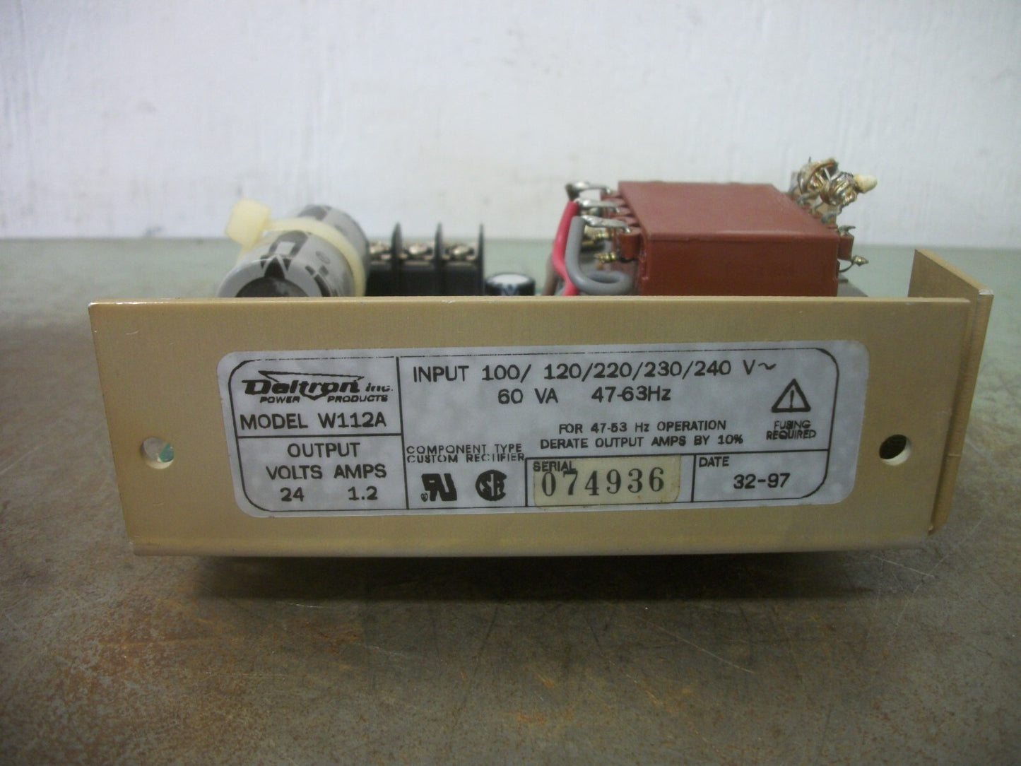 DELTRON POWER SUPPLY W112A 24VDC 1.2AMP