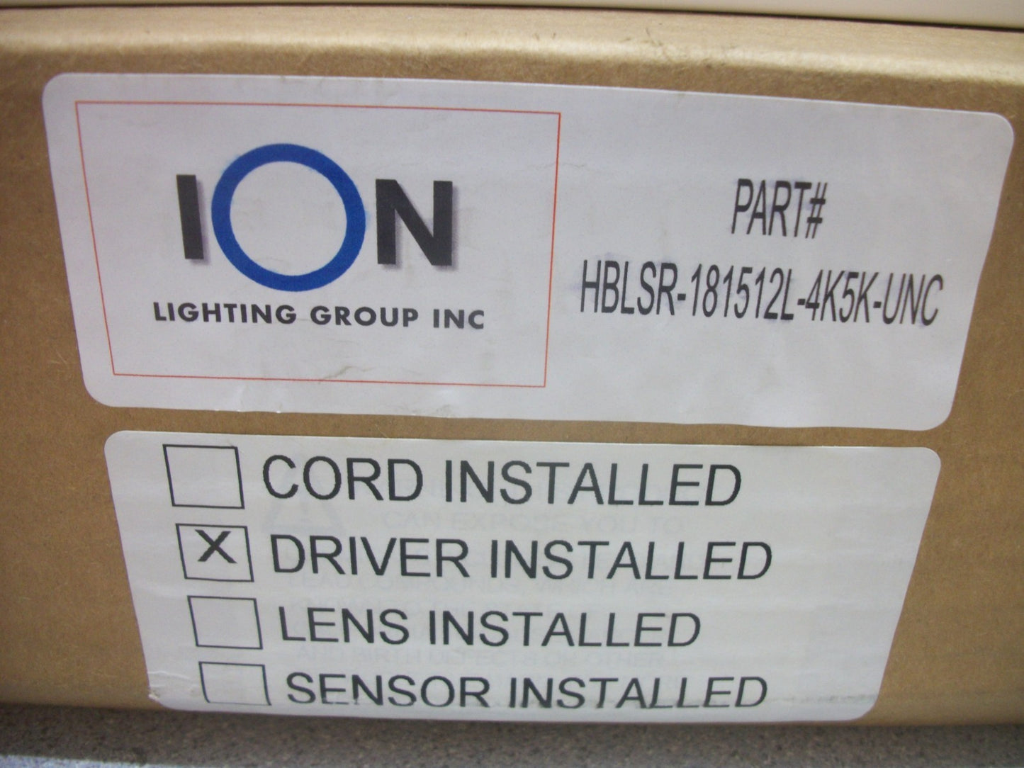 ION WHITE LINEAR HIGH BAY SENSOR READY LIGHT HBSLR-181512L-4K5K-UNC NIB