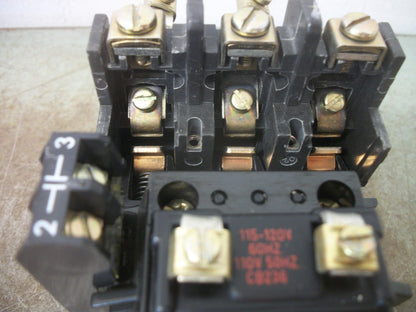 ALLEN-BRADLEY SIZE 0 MOTOR STARTER 509-AOD 18AMP 120VCOIL 3PH 600V 5HP NOB