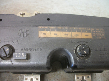 SIEMENS ITE CIRCUIT BREAKER TRIP UNIT JL3T125 125AMP 600VOLT 3POLE