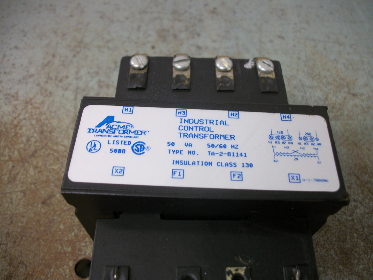 ACME 50VA 1PH TRANSFORMER TA-2-81141 HV 120X240 LV 24