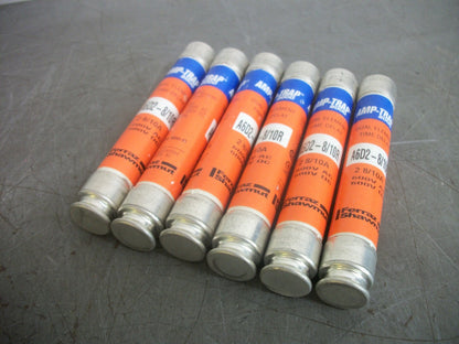 FERRAZ-SHAWMUT LOT OF 6 AMP-TRAP FUSES A6D2-/10R 2-8/10AMP 600VOLT NOB