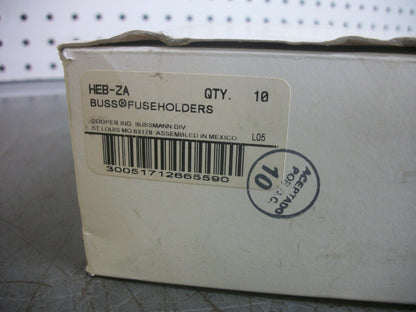 BUSSMANN BOX OF 8 FUSEHOLDERS HEB-ZA 30AMP 600VOLT NIB