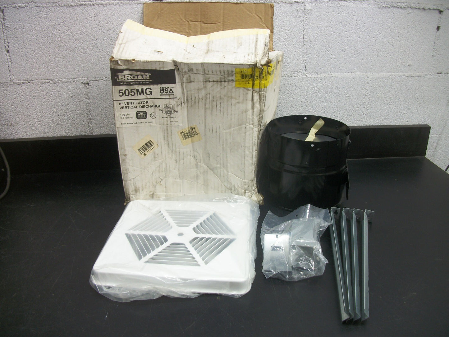 BROAN 8" VERTICAL DISCHARGE VENTILATOR 505MG 180CFM 6.5SONES NIB