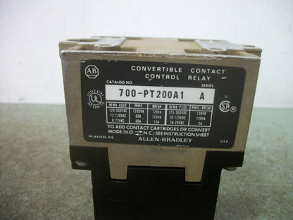 ALLEN-BRADLEY AC CONTROL RELAY 700-PT200A1 120VCOIL