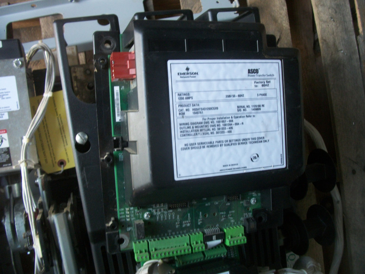 ASCO AUTOMATIC TRANSFER SWITCH H03ATSA31200CGX0 1200AMP 208VOLT