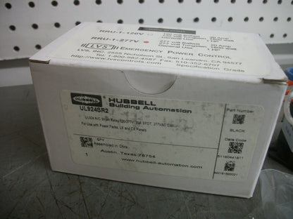 HUBBELL RRU-1-277V UL924 N.C. SHUNT RELAY UL924SR2 20AMP 277VCOIL NIB