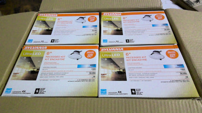SYLVANIA 60778-0 BOX OF 4 6" LED RECESSED LIGHT KITS LEDRT6R3A1500UD950 NIB