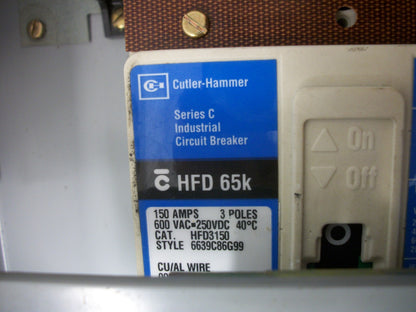 CUTLER-HAMMER 1463D12G01 CIRCUIT BREAKER BUS PLUG BPFD 150AMP 600VOLT