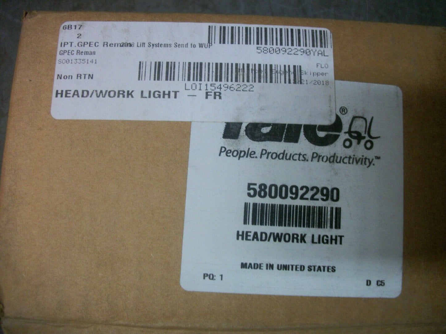 YALE FORK LIFT HEAD/WORK LIGHT 580092290 NIB