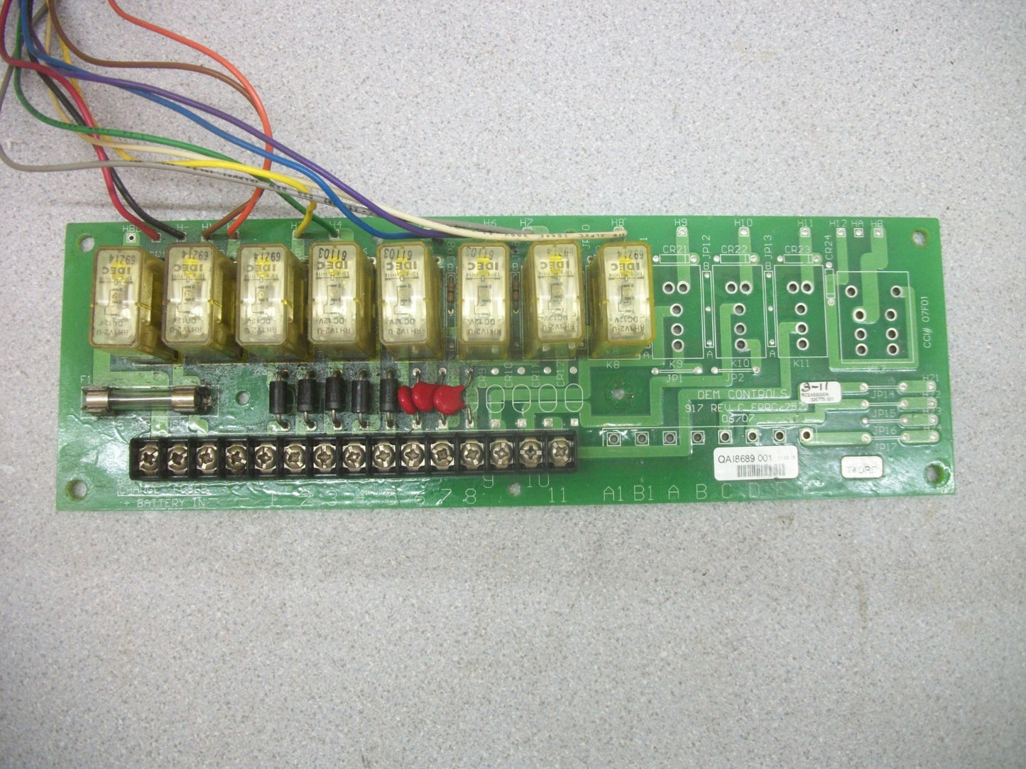 OEM CONTROLS 917 RELAY CONTROL BOARD EPPC/252 REV C