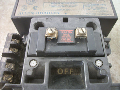 ALLEN-BRADLEY 100AMP LIGHTING CONTACTOR 500FL-DOD93 120VCOIL