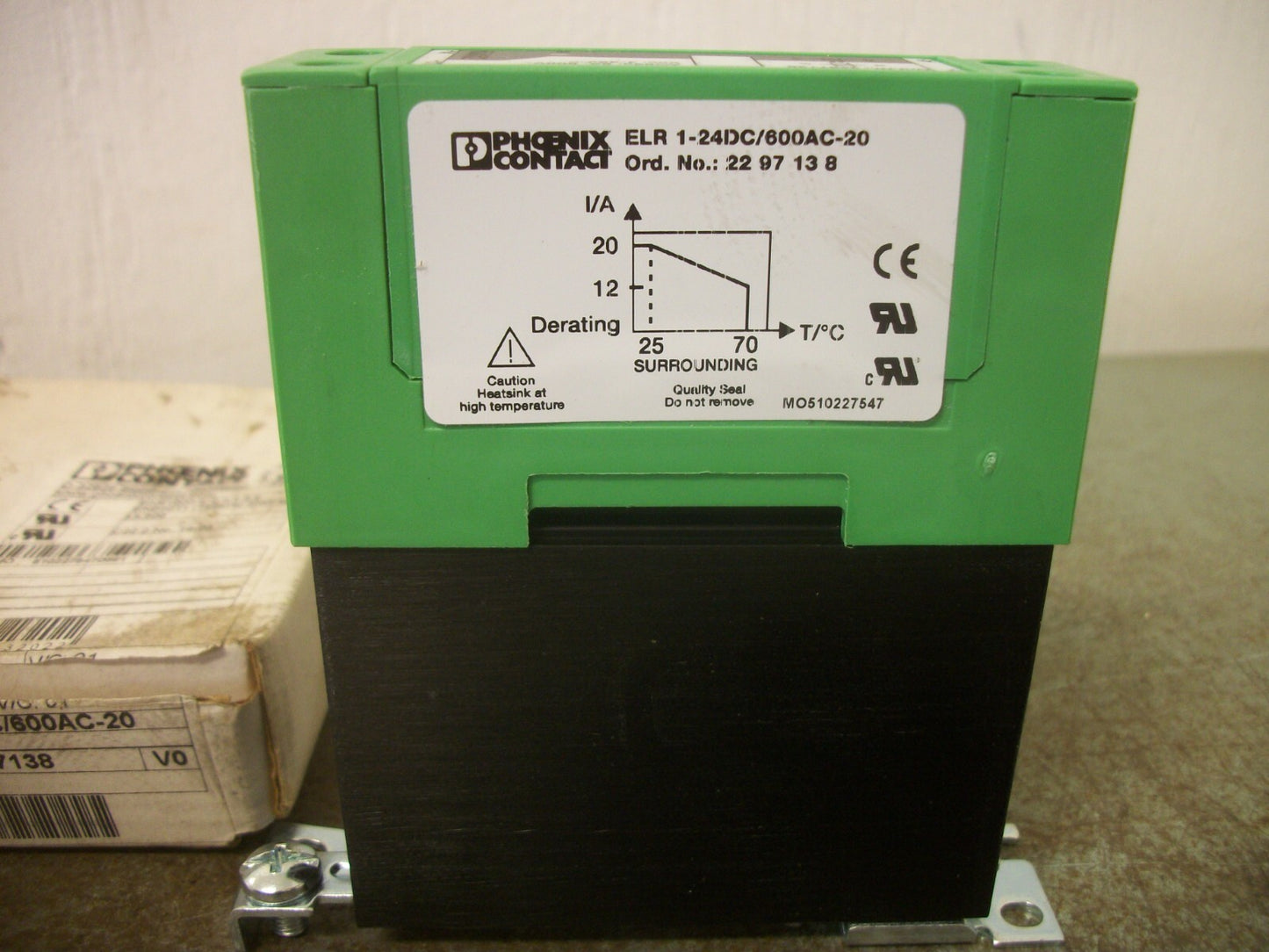 PHOENIX CONTACT SOLID STATE CONTACTOR ELR 1-24DC/600AC-20 20A 600VAC 4-32VDC NIB