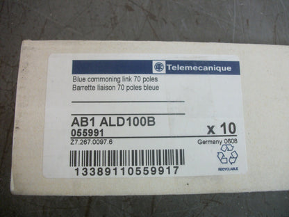 TELEMECANIQUE BOX OF 19 70POLE BLUE COMMONING LINKS AB1ALD100B NIB