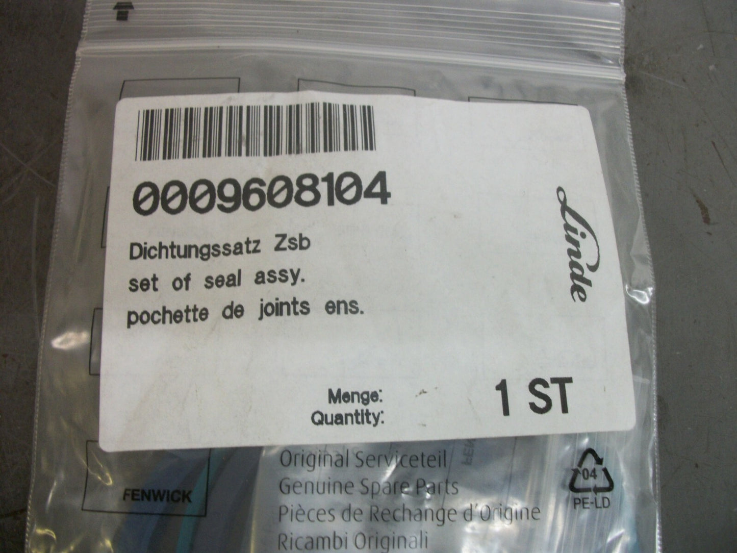 LINDE HYDRAULIC CYLINDER SEAL KIT 0009608104 NEW