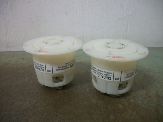 HUBBELL LOT OF 2 FLANGED TWIST-LOCK RECEPTACLES HBL2436 20A 480V 3PH 3P 4W GRND