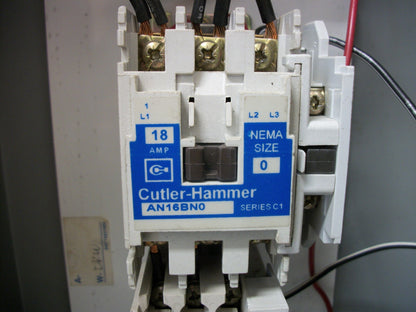 CUTLER-HAMMER STARTER COMBO SIZE 0 TYPE 1 AN16BN0 120VCOIL 30AMP FUSIBLE