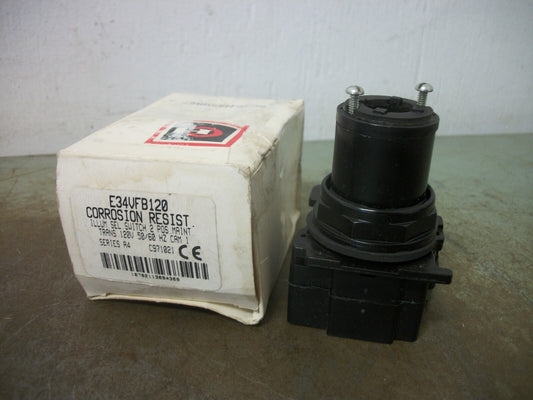 CUTLER-HAMMER 2-POS MAIN COR RESISTANT ILLUM SELECTOR SWITCH E34VFB120 120V NIB