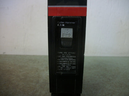 CUTLER-HAMMER FS CIRCUIT BREAKER FS130015A 15AMP 277VOLT 1POLE