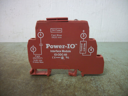 POWER-IO INTERFACE MODULE IO-ODC-60 FIELD 5-60VDC 3AMP CONTROL 4-28VDC