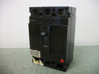 GE TED CIRCUIT BREAKER TED134030 30AMP 480VOLT 3POLE BLACK