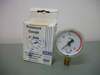 WIKA 2" PNEUMATIC PRESSURE GAUGE 8611017 1/4" NPT 0-30PSI NIB
