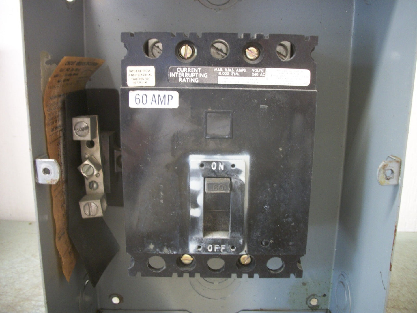 SQUARE D FA100S ENCL CIRCUIT BREAKER FAL32060 60AMP 240VOLT 3POLE REFURB