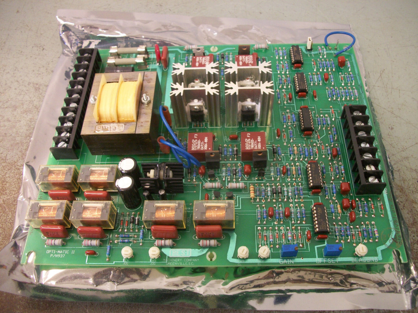 BEST MACHINERY OPTIC-MATIC II CONTROL BOARD MODEL 937
