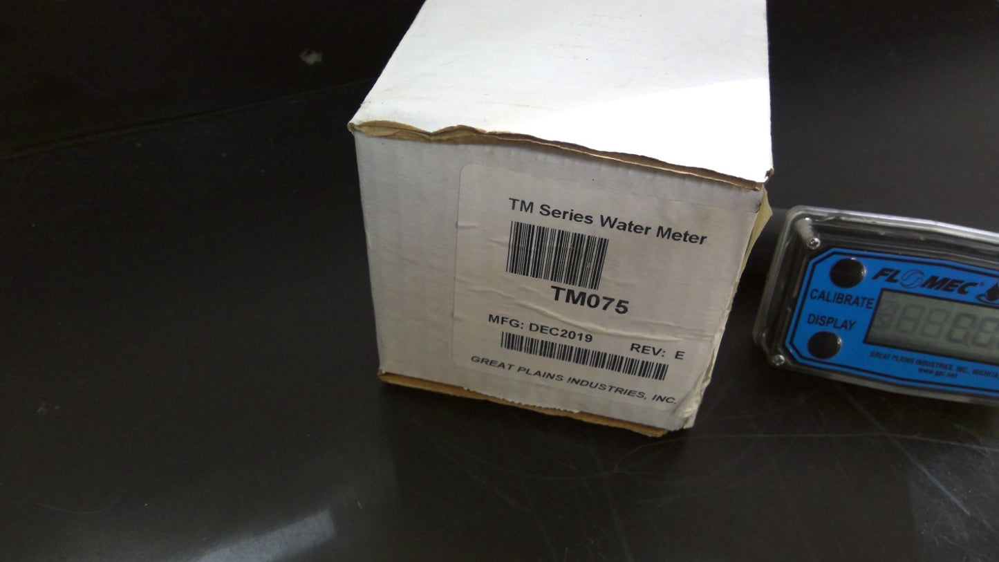 GREAT PLAINS IND FLOWMEC ELECTRONIC WATER TM METER WITH COMPUTER DISPLAY TM075