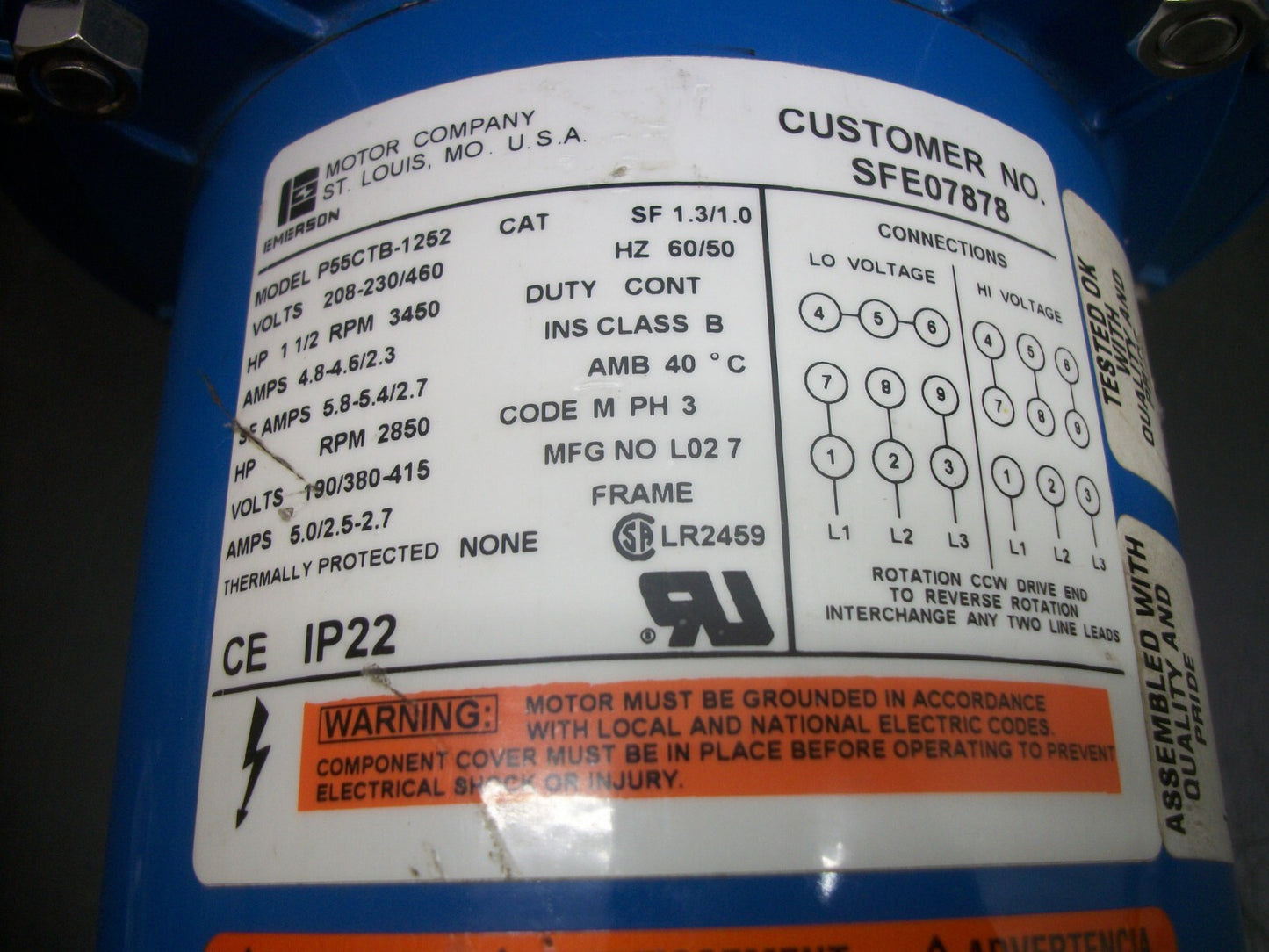 GOULDS PUMPS MCC SIZE 1 X 1-1/4-6 CENTRIFUGAL PUMP 1MC1F2B0 NOB