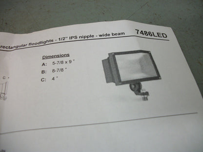 BEGA 39WATT WIDE BEAM LED FLOOD LIGHT 7486LED NOB