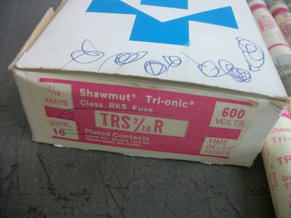 GOULD SHAWMUT BOX OF 9 TRI-ONIC FUSES TRS2/10R 2/10AMP 600VOLT NIB
