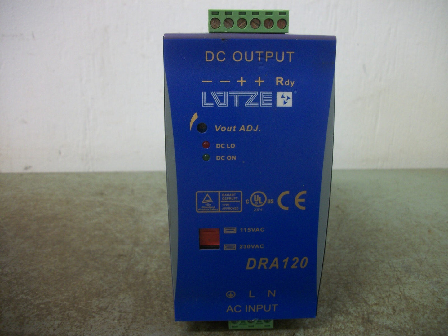 LUTZE DRA120 POWER SUPPLY DRA120-24FPB 24VDC 120WATT