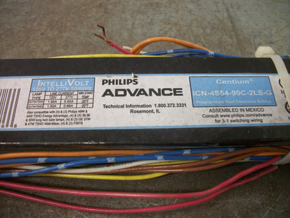ADVANCE CENTIUM PROGRAMMED START ELECTRONIC BALLAST ICN-4S54-90C-2LS-G 120/277V