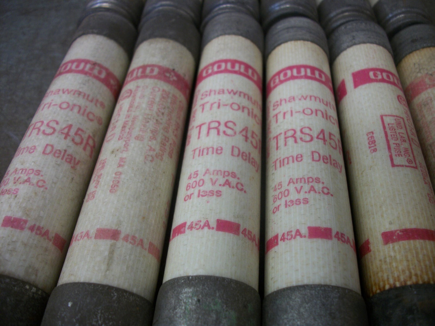 GOULD SHAWMUT LOT OF 12 TRI-ONIC FUSES TRS45R 45AMP 600VOLT
