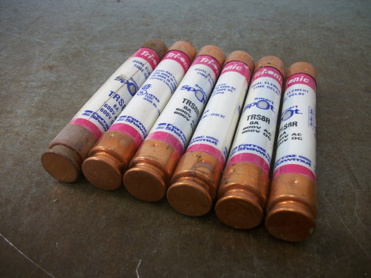 FERRAZ-SHAWMUT LOT OF 6 SMART SPOT FUSES TRS8R 8AMP 600VOLT