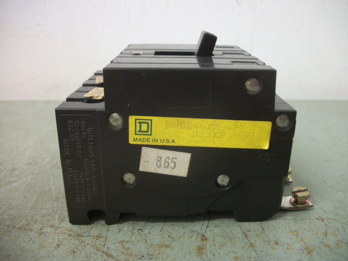 SQUARE D EHB CIRCUIT BREAKER EHB34015 15AMP 480VOLT 3POLE