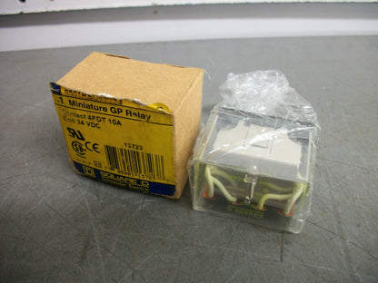 SQUARE D 4PDT MINI GP RELAY 8501RSD44V53 24VCOIL 10AMP NIB