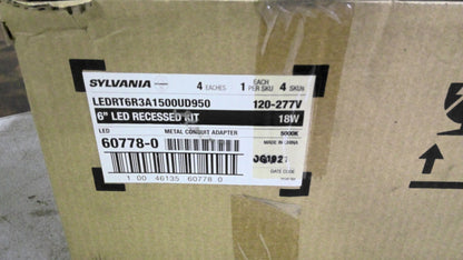 SYLVANIA 60778-0 BOX OF 4 6" LED RECESSED LIGHT KITS LEDRT6R3A1500UD950 NIB
