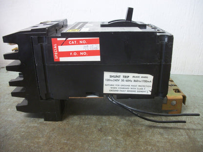 SQUARE D I-LINE FA CIRCUIT BREAKER FA340701021 70AMP 480VOLT 3POLE GRAY W/SHUNT