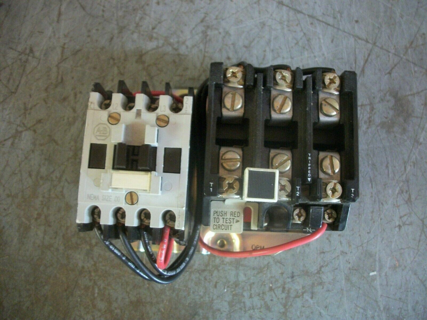 ALLEN-BRADLEY SIZE 00 MOTOR STARTER 509-TOD 9AMP 120VCOIL 3PH 600V 2HP